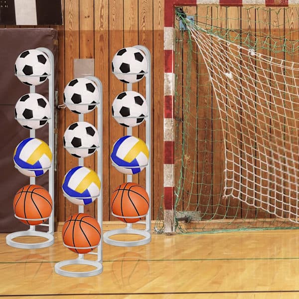Ball Storage Rack, Removable Cube Football Rack Durable Basketball Rack Organizer Vertical Ball Rack Display Stand