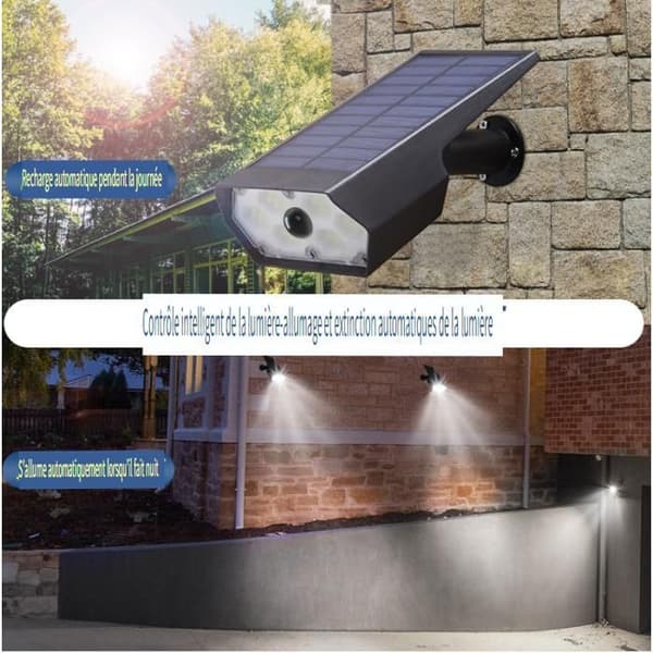 Utendørs solcellelampe - 42 LED - Bevegelsessensor - Hvitt lys - 800lm