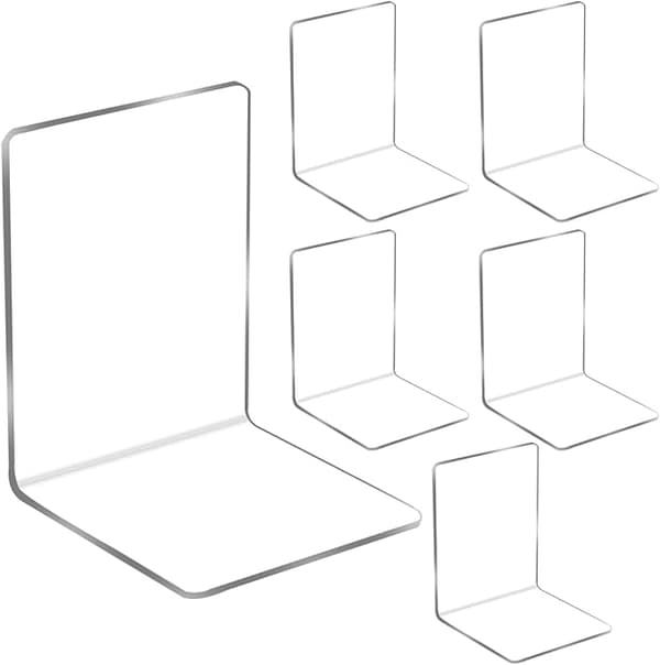 Transparent Acrylic Bookends - 6-pack