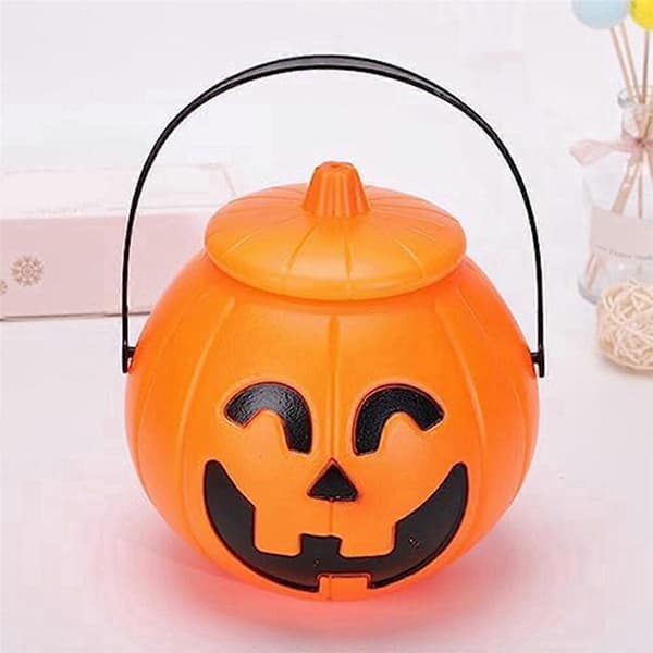 3X Gresskar Godteribøtte, Halloween Gresskarbøtte, Knask eller Knep Gresskarbøtte, Jack Lantern Godteribøtte