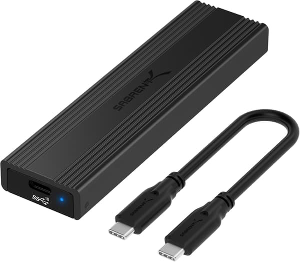 2025 Seneste Model USB 3.2 Type-C Værktøjsfrit Kabinet til M.2 PCIe NVMe og SATA SSD (EC-SNVE) Sort