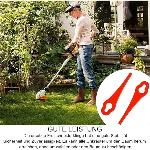 100 erstatningsblader i plast. Kantklipperblader i plast for hage- og plenklipping