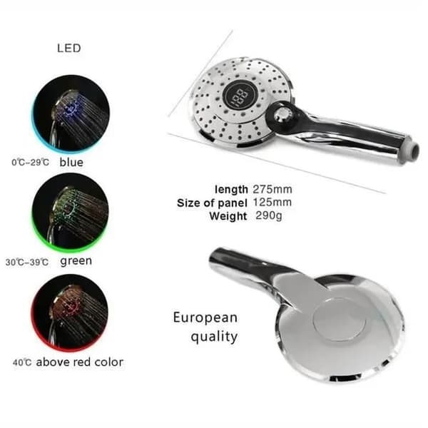 LED bruserhoved - 3 farver (LED) - Temperatursensor - Batteri- og ledningsfri