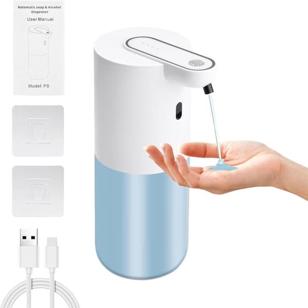 Automatisk sæbedispenser – 4-niveau sensorisk sæbedispenser. USB genopladelig. 400 ml vægmonteret