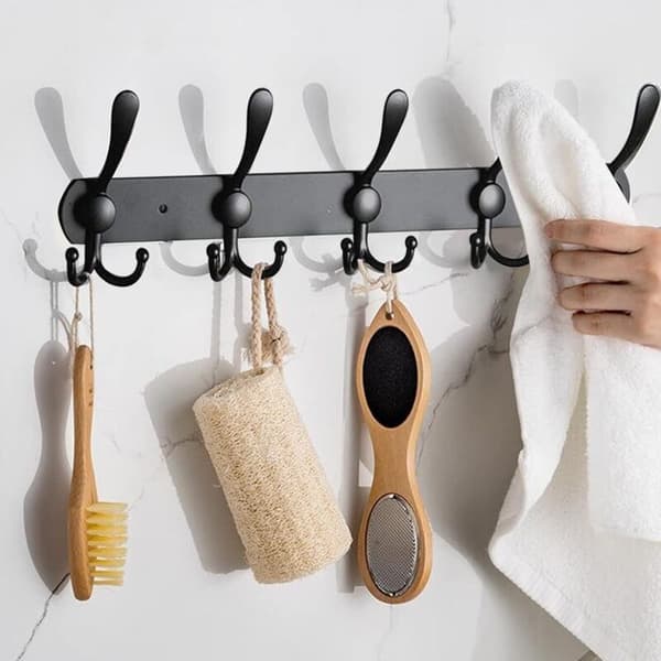 Sæt med 2 vægkroge i rustfrit stål – Robuste vægkroge – Førsteklasses rustfrit design til tøj