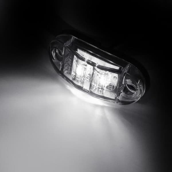 10X 2 LED sidemarkeringslys 12/24V LED trailer sidemarkeringslys advarselslys til lastbil autocamper campingvogn (hvid)