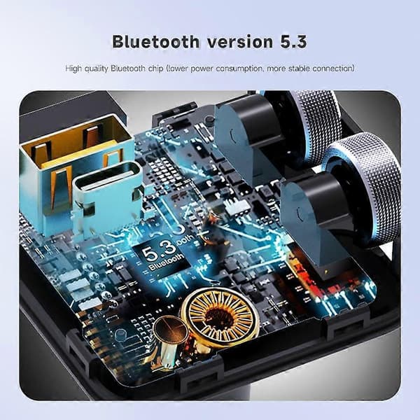 MT04 Bil Bluetooth Adapter FM Transmitter HiFi Musik MP3 Afspiller Type-C+USB Biloplader