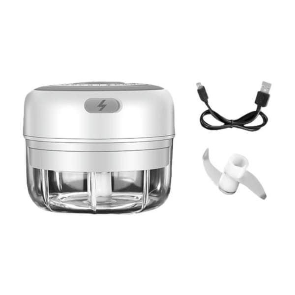 Mini Electric Garlic Press, Electric Chopper with USB Port, 100ml Mini Food Processor, Multifunctional Electric Vegetable Cutter