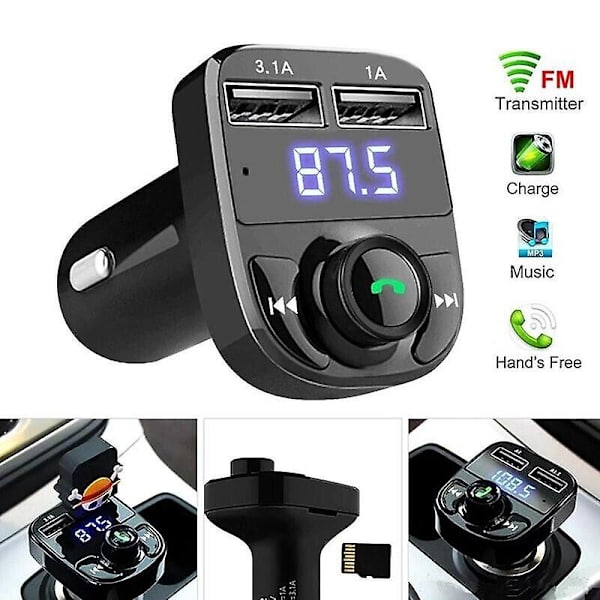 Trådløs Bluetooth FM-sender MP3-spiller USB Billader Adapter
