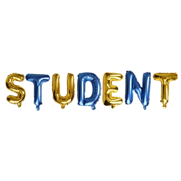 Student Ballongkrans / Folieballong / Ballong - Gul & Blå