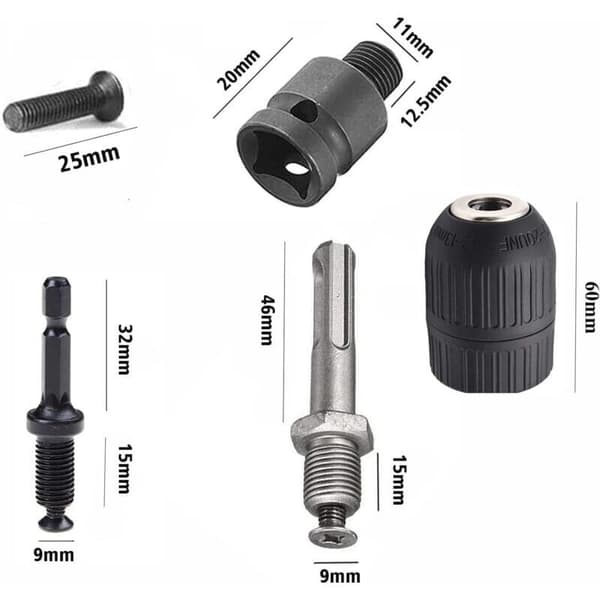 2-13 mm självspännande chuck, 1/2-20UNF snabbkopplingschuck med SDS Plus-adapter, borrtillbehör