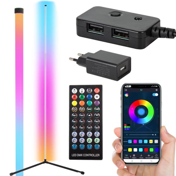 RGB gulvlampe - Hjørnebelysning til soveværelset