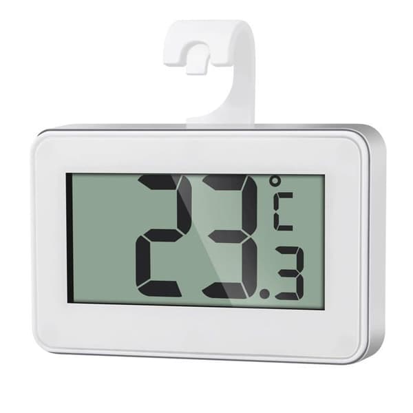 Mini digital refrigerator thermometer, magnetic freezer thermometer with hook