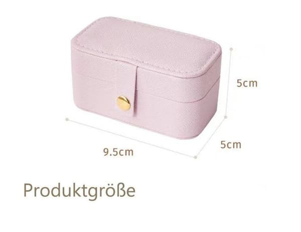 Smykkeskrin Mini smykkeskrin med separat rum til ringe, bærbart (1 stk, egnet til halskæder, ringe, armbånd