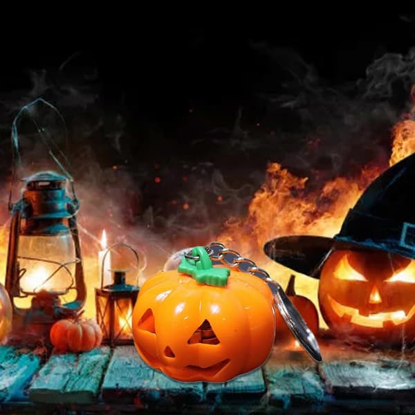 Halloween LED Græskar Nøgleringe, Lysende Nøgleringe, Legetøj, Glødende Lommelygte