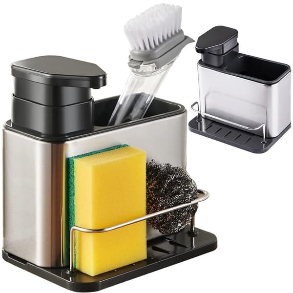 Soap pump for sink - Container with sponge compartment