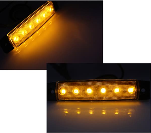 10-pack 12V 6 SMD LED-positionsljus - Fram- och bakpositionsljus för släpvagn, lastbil, husvagn, husbil, buss, båt, traktor, bärnstensorange