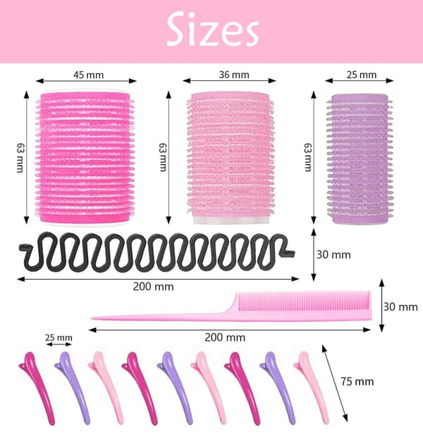 Hair Rollers with Accessories / Curl Hair without Heat - 33-piece