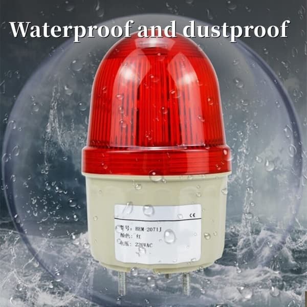 LED Strobe Signallys 220V AC/3W. LED Blinkende Hovedlys Varsellampe. Boltmontering. Diameter 75mm