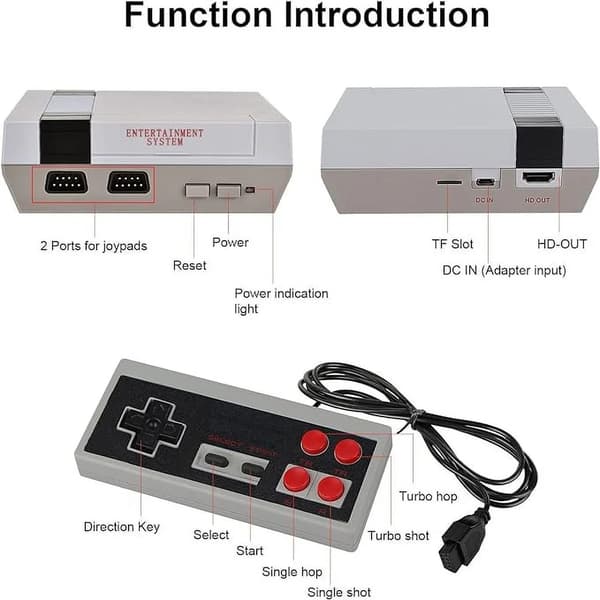 Classic Gaming Console with 620 Built-in Games and AV Output