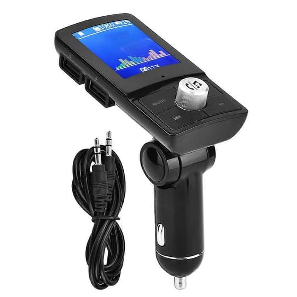 4A Hurtiglading Dobbel USB Billader BT Håndsfree FM-sender MP3-spiller Bilsett E2U455 White