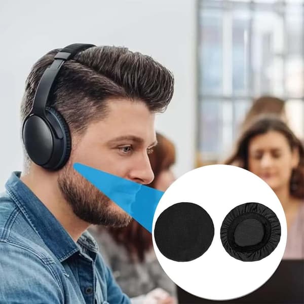 Stretchy Lycra Headphone Covers - Washable Earpad Protectors, 4-pack, Compatible with Sony, Bose, Sennheiser Large