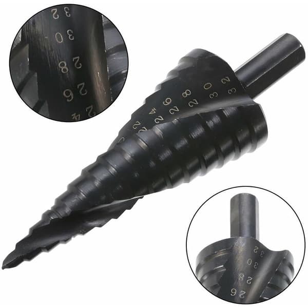 HSS Stepped Drill, Conical Drill in Metal 4-32mm for Screwdriver on Steel Wood Plastic