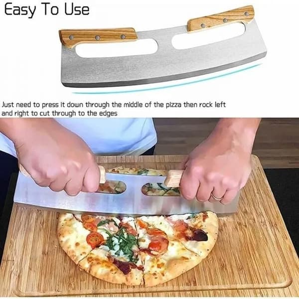 Profesjonell Pizzakutter - 35cm - Massivt Trehåndtak - Rustfritt Stålblad - Ergonomisk Design