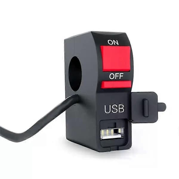 Universal Scooter Styrestyr Forlygte Afbryderknap Med USB Biloplader