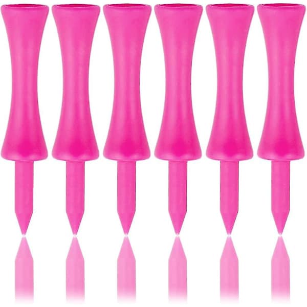 Rosa golfpegger i plast, 57 mm lange slottgolfpegger, 2-1/4 tommer rosa (100 stk.)-FX-