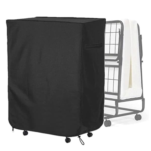 Foldable Bed Cover - Waterproof & Dustproof - Durable Oxford Fabric - Universal Size - Easy to Clean - Outdoor Use Black S S