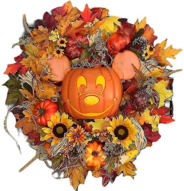 Mickey Gresskar Krans Dekorasjon, Høst Halloween Julekranser Disney Dør