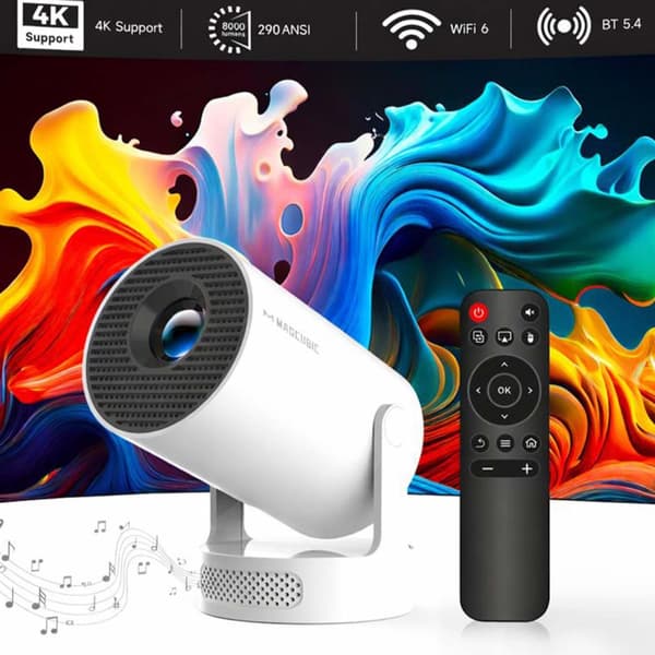 2026 HY300 Pro+ Android 14 Smart Projektor 4K, Indbygget Højttaler
