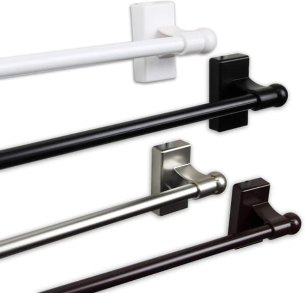 Desyne Magnetic Curtain Rod - Extendable 71-122 cm, White, Adjustable Window Rod White