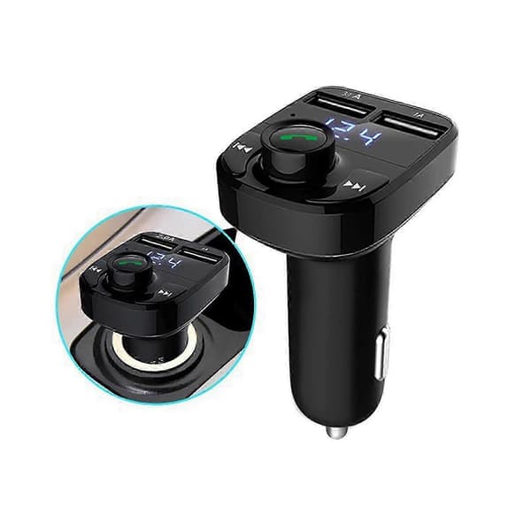 Handsfree Samtale Billader, Trådløs Bluetooth FM-sender Radiomottaker (svart, 1 stk)