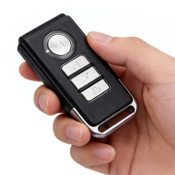 Wireless Vibration Alarm with Remote Control 110 dB Black