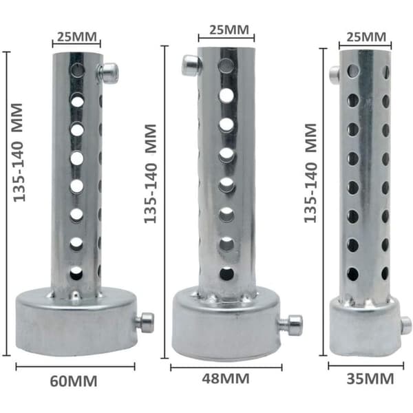 Universalt motorsykkel eksos 48 mm (1 stk) - Støyreduserende (DB killer) - Sølv