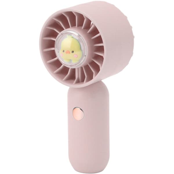 500mAh USB Genopladelig Lommeventilator - Mini Bærbar Ventilator med Pink Strømkabel