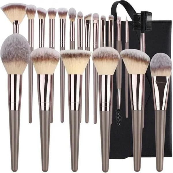 Sæt med 20 makeupbørster til foundation, øjenskygge, blush, concealer, kabuki blending børste