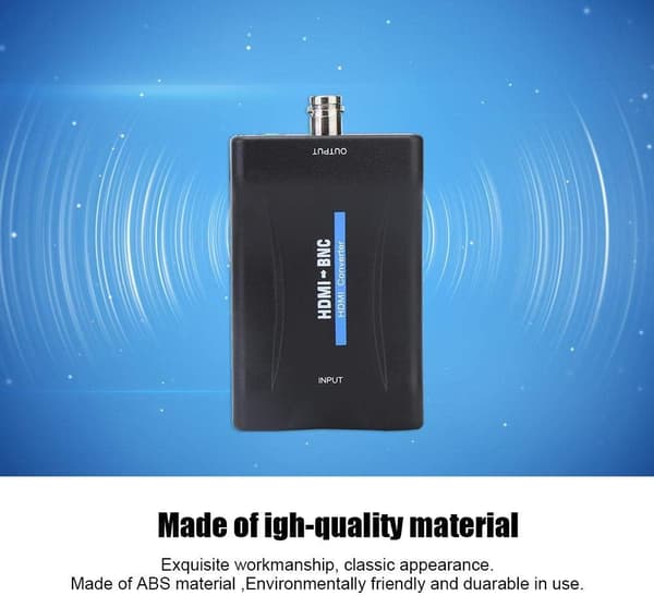 HDMI til BNC Adapter, Komposit HDMI til BNC Videoadapter og 3,5 mm 480i 576i Lydsignal Konverter Support NTSC/PAL, Miljøvenlig HDMI BNC Konverter