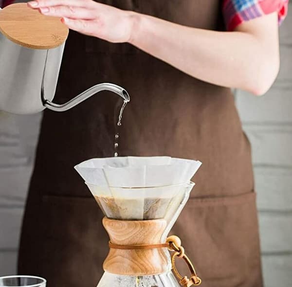 Kaffetrakter i rustfritt stål med tynn tut - 350 ml, sølv, 1 stk