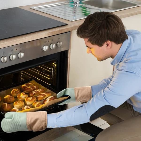 Silicone Oven Mitt, Heat Resistant Oven Mitts, Waterproof Kitchen Oven Mitts