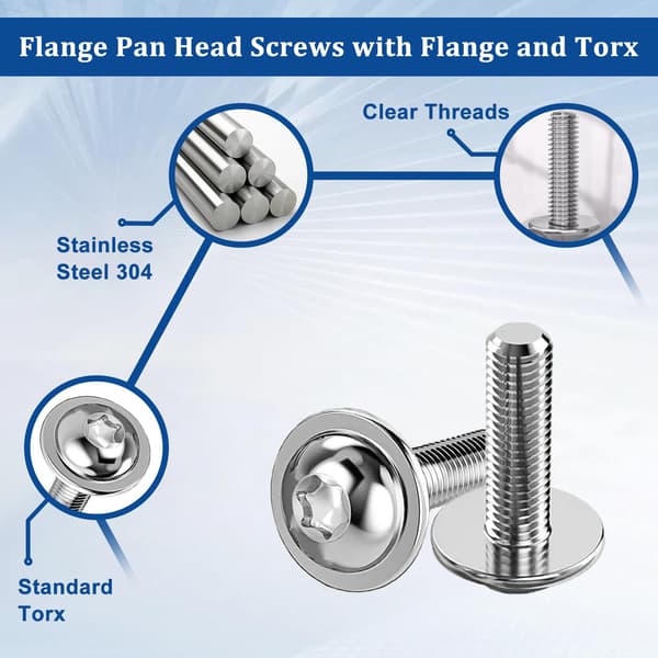 20 Pieces Dome Screws with Collar M6x20mm Torx Screws ISO 7380-2 Screws Collar Screws Stainless Steel A2 V2A Machine Screws Threaded Screw Fully Threaded