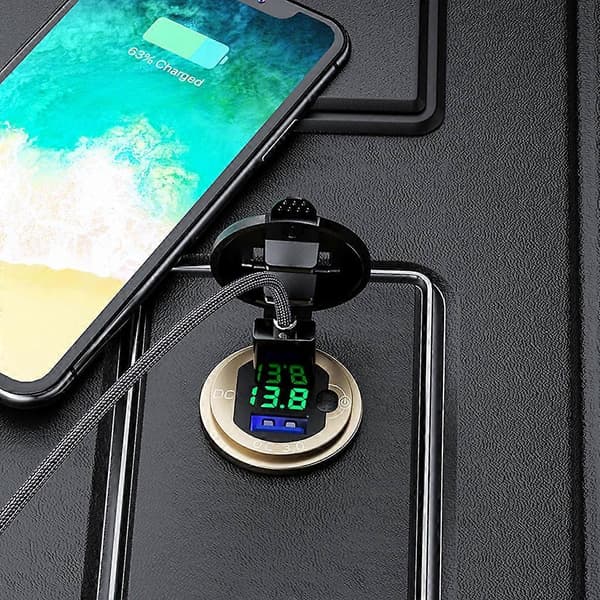Bærbar Billader Adapter Bærbar Dobbel USB Hurtiglading Twin Porter for Telefon