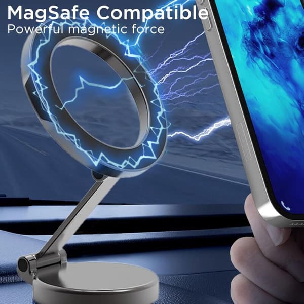 Mobiltelefonholder. Kraftig magnetisk holder med roterende browser i zinklegering