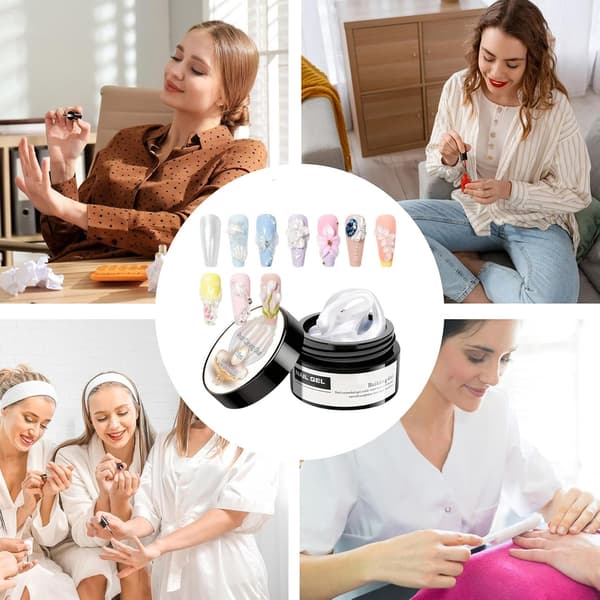 3D Nail - Sculpting Glue for Nail Art | Non-sticky Solid with Easy Application, Flexible Design, Quick Drying, Perfect for Home Salon B[YJD]