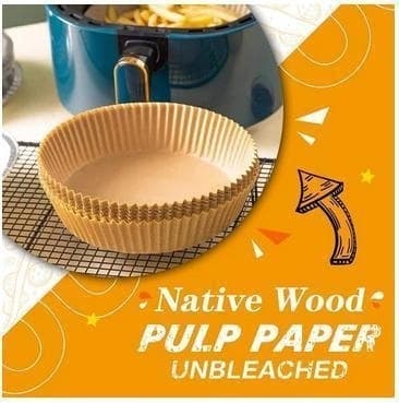 100-pak Airfryer-papir - Brun 20 cm. Brun