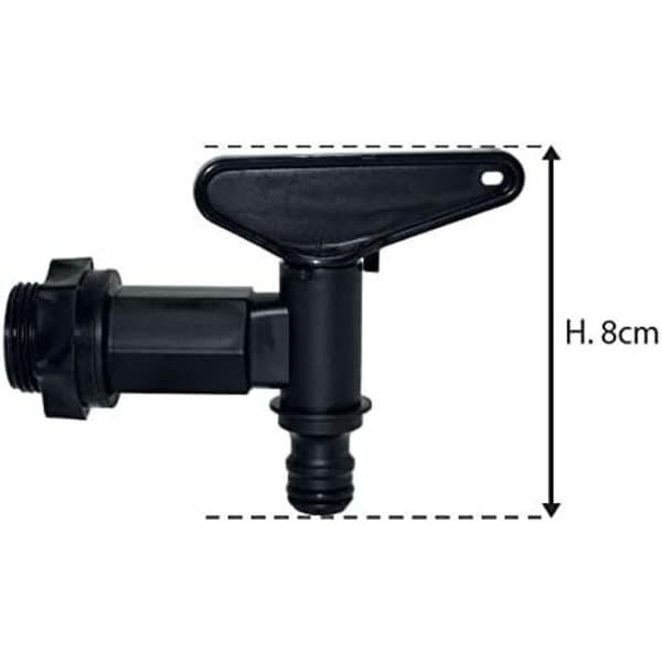 Boutté Plastiktankhane 1/4 Omdrejning Automatisk Dyse Sort