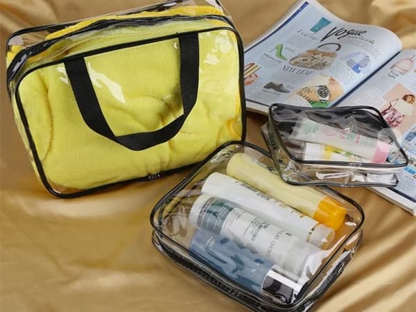 3-i-1 necessär transparent - Flygvänlig reseorganisatör