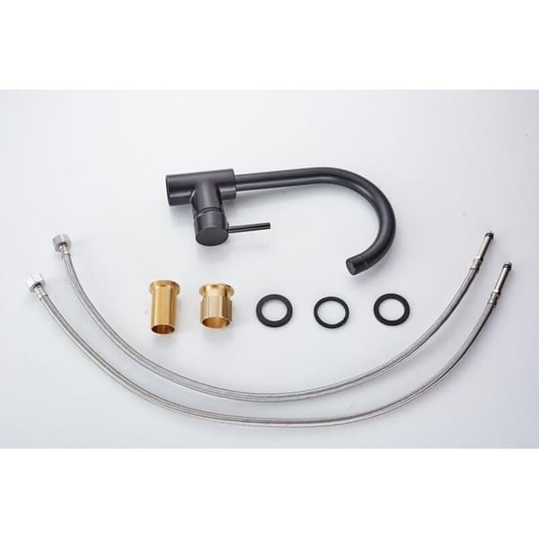 Sort messing servantbatteri – Enkel overflatemontering – Keramisk patron for presis regulering – Standard 3/8\" tilkobling